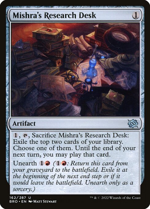 Mishra's Research Desk highlighted card art