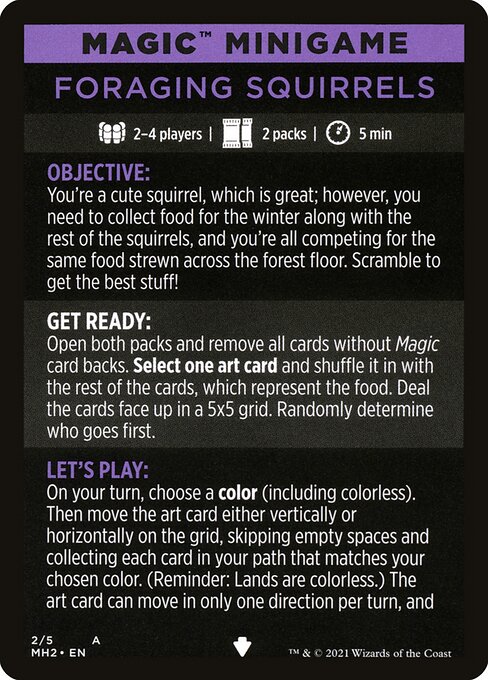 Foraging Squirrels // Foraging Squirrels (cont'd) highlighted card art