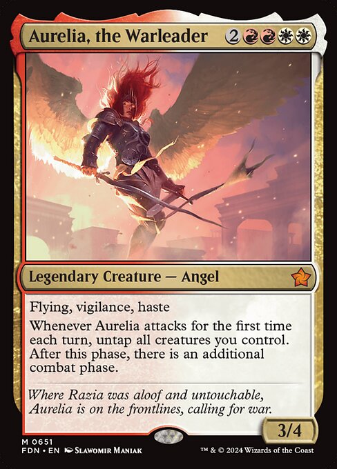 Aurelia, the Warleader highlighted card art