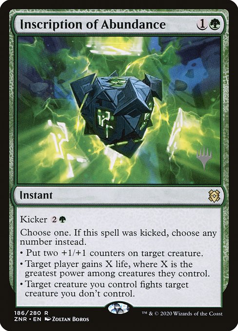 Inscription of Abundance from Zendikar Rising Promos