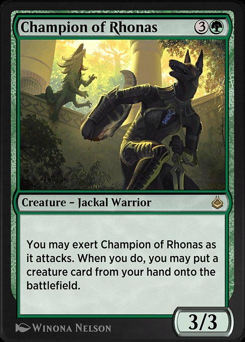 Champion of Rhonas highlighted card art