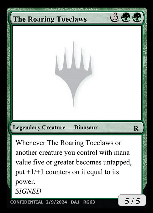 The Roaring Toeclaws highlighted card art