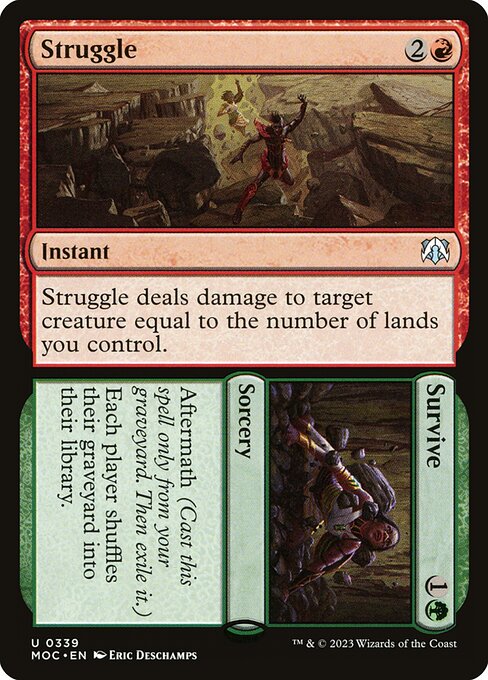 Struggle // Survive highlighted card art