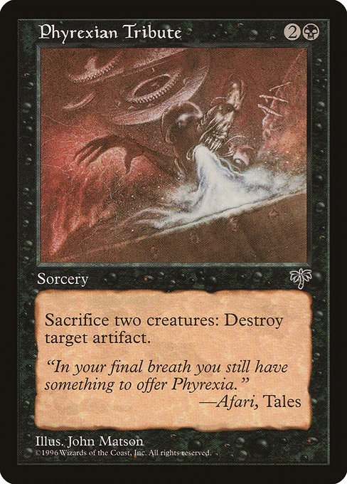 Phyrexian Tribute highlighted card art