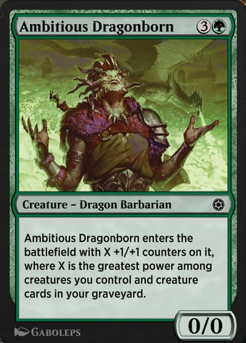 Ambitious Dragonborn highlighted card art