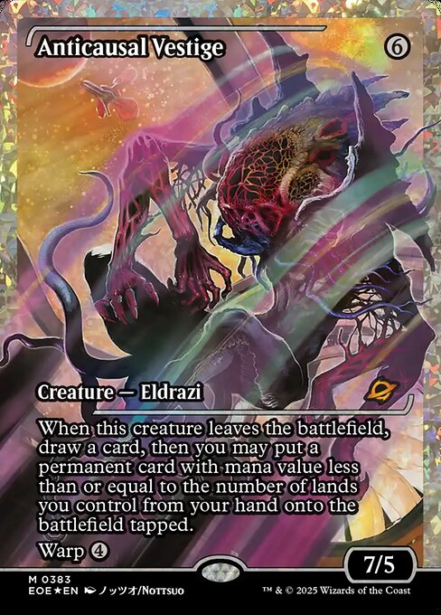 Anticausal Vestige from Edge of Eternities