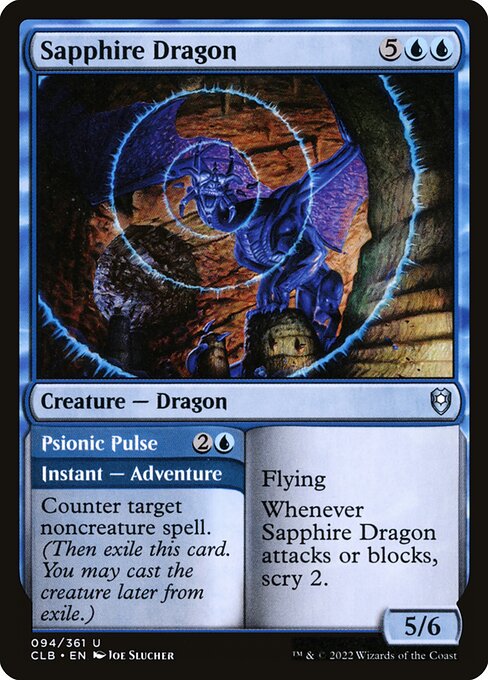 Sapphire Dragon // Psionic Pulse highlighted card art
