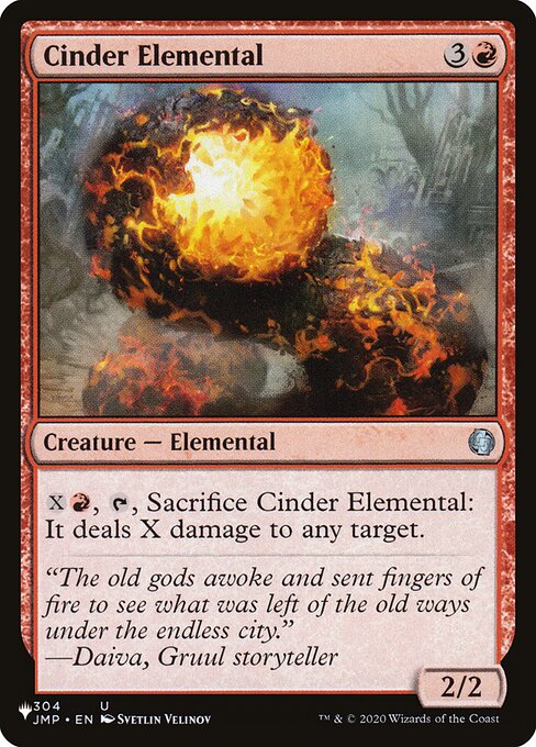 Cinder Elemental highlighted card art