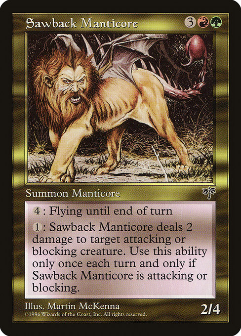 Sawback Manticore highlighted card art