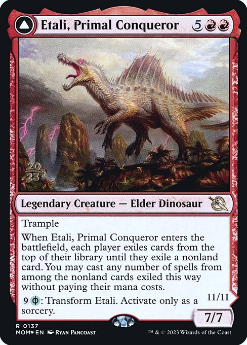 Etali, Primal Conqueror // Etali, Primal Sickness from March of the Machine Promos