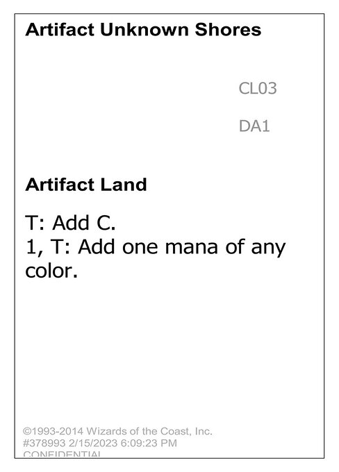 Artifact Unknown Shores highlighted card art