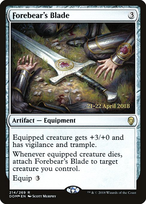 Forebear's Blade from Dominaria Promos