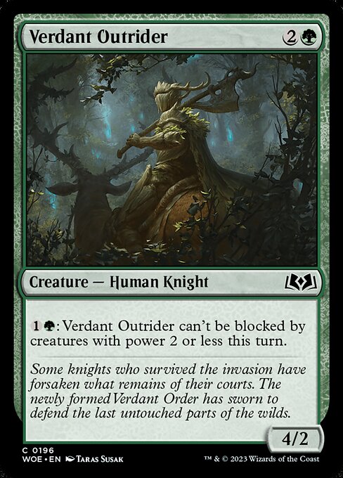 Verdant Outrider highlighted card art