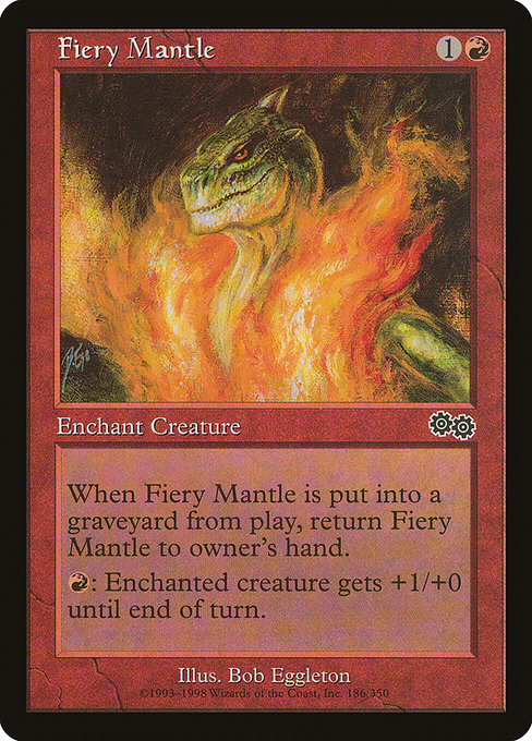 Fiery Mantle highlighted card art
