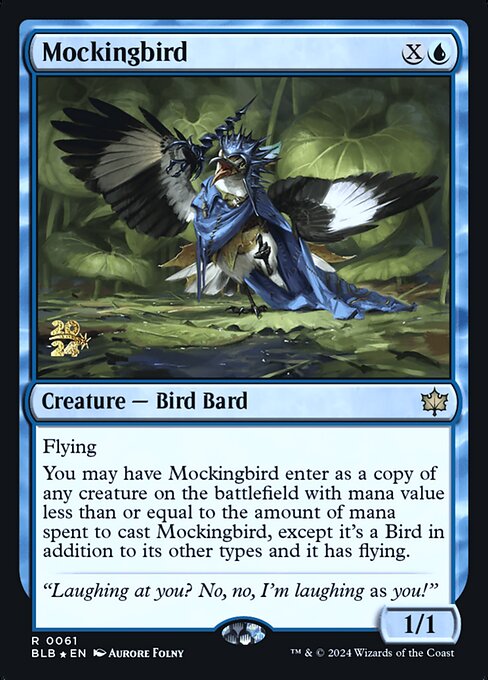 Mockingbird from Bloomburrow Promos
