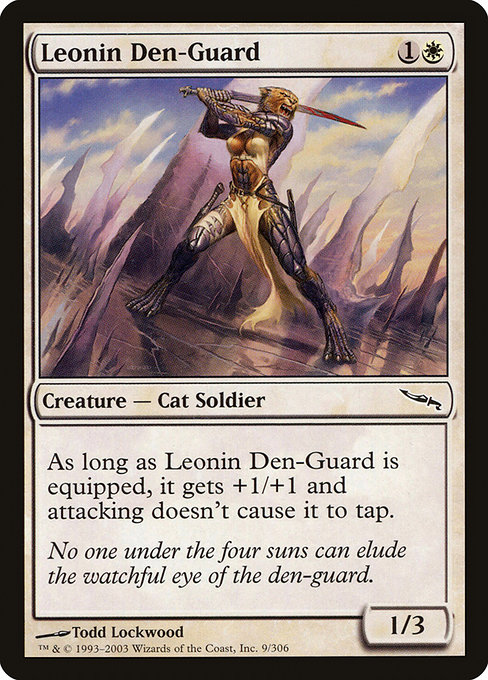 Leonin Den-Guard highlighted card art