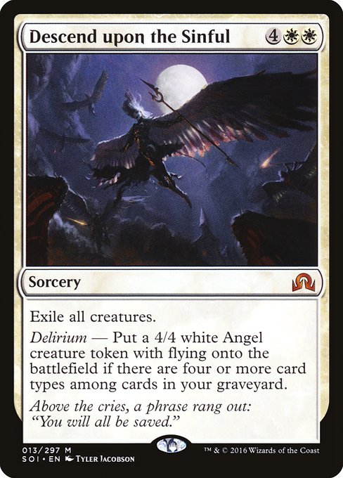 Descend upon the Sinful from Shadows over Innistrad