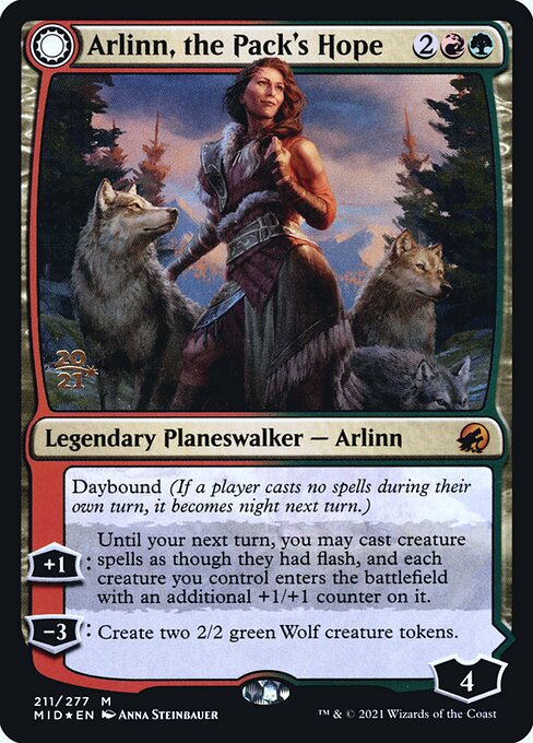 Arlinn, the Pack's Hope // Arlinn, the Moon's Fury from Innistrad: Midnight Hunt Promos