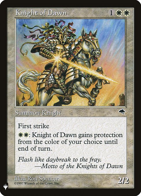 Knight of Dawn highlighted card art