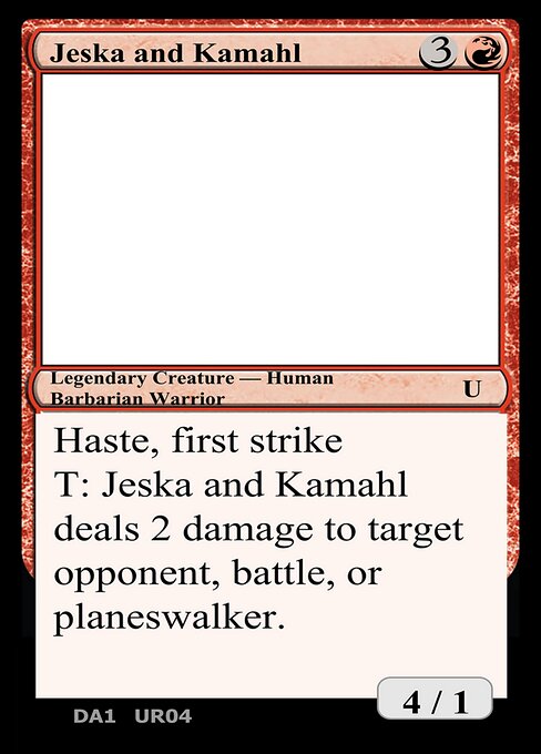 Jeska and Kamahl highlighted card art