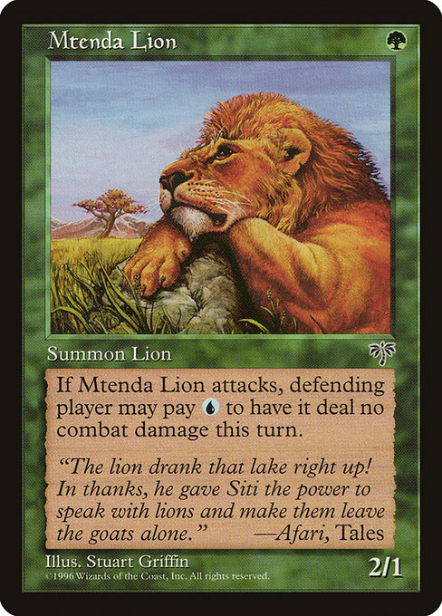 Mtenda Lion highlighted card art