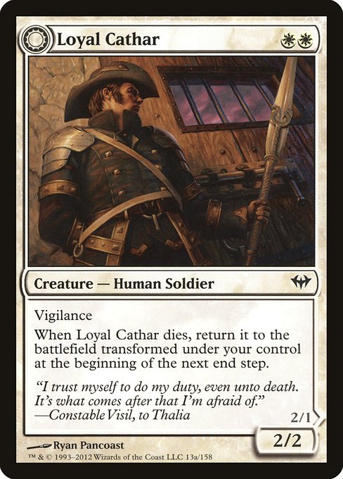 Loyal Cathar // Unhallowed Cathar from Dark Ascension