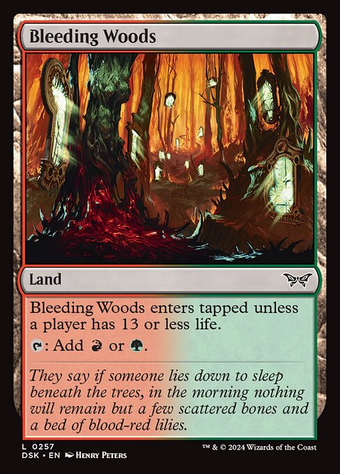 Bleeding Woods highlighted card art