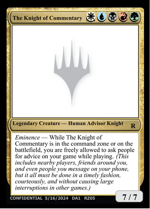 The Knight of Commentary highlighted card art