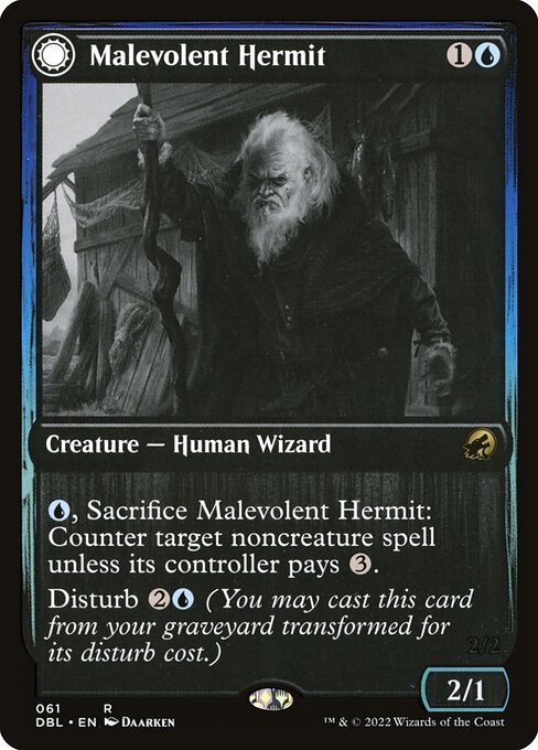 Malevolent Hermit // Benevolent Geist from Innistrad: Double Feature