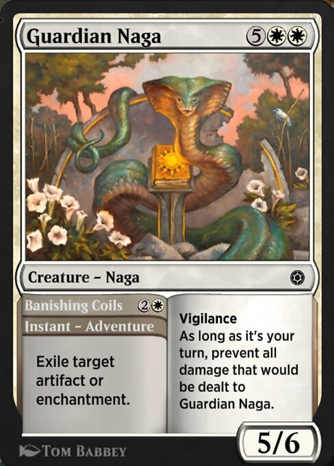 Guardian Naga // Banishing Coils highlighted card art