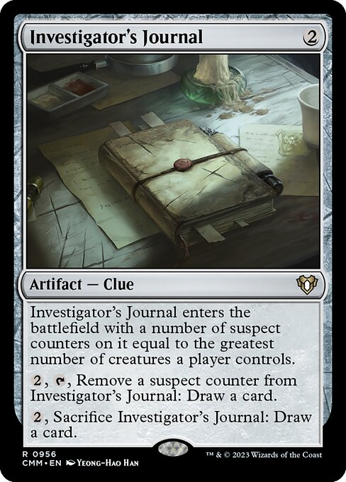 Investigator's Journal from Commander Masters