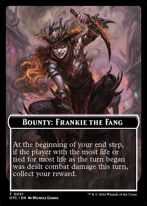 Bounty: Frankie The Fang // Wanted! from Outlaws of Thunder Junction Commander Tokens