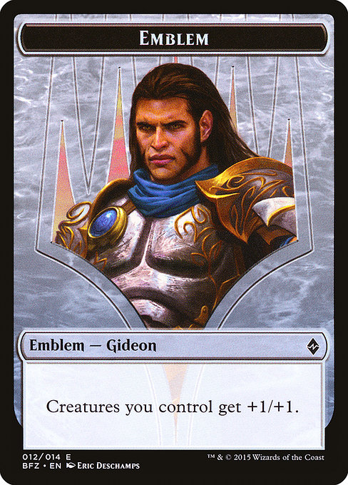Gideon, Ally of Zendikar Emblem highlighted card art