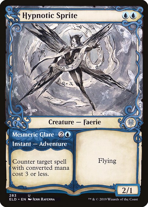 Hypnotic Sprite // Mesmeric Glare from Throne of Eldraine