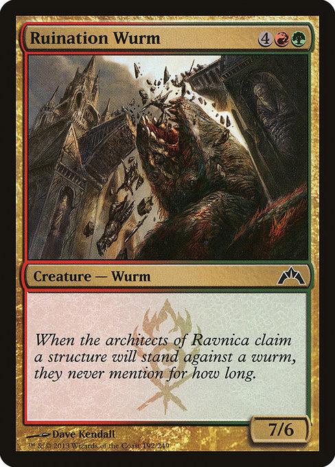 Ruination Wurm highlighted card art