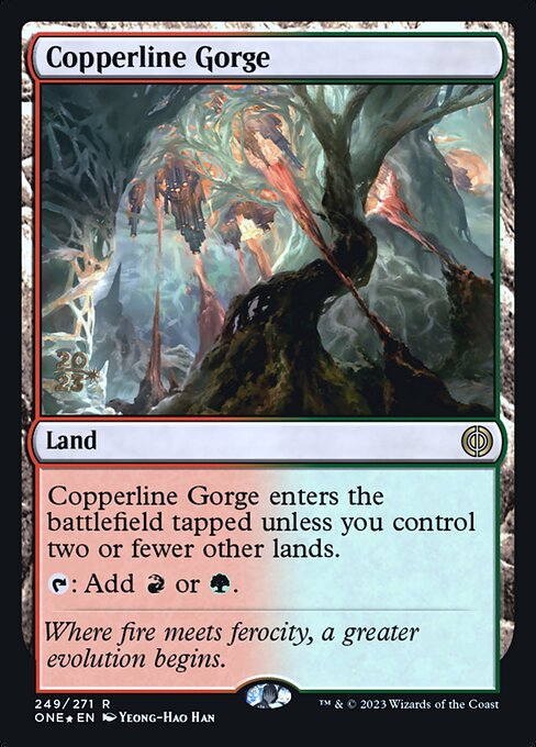 Copperline Gorge from Phyrexia: All Will Be One Promos