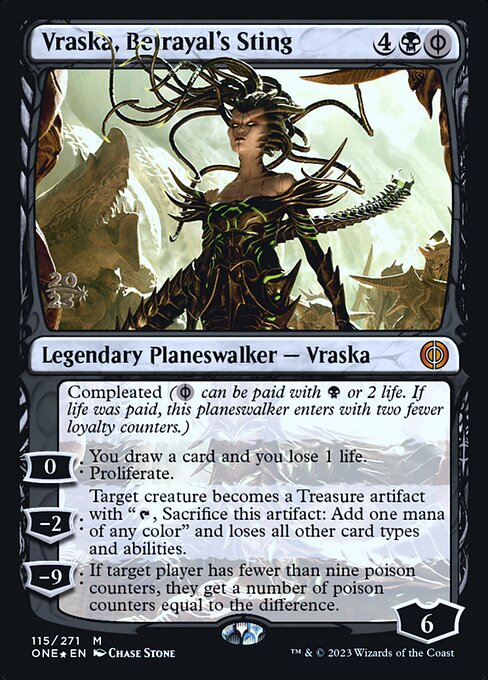 Vraska, Betrayal's Sting from Phyrexia: All Will Be One Promos