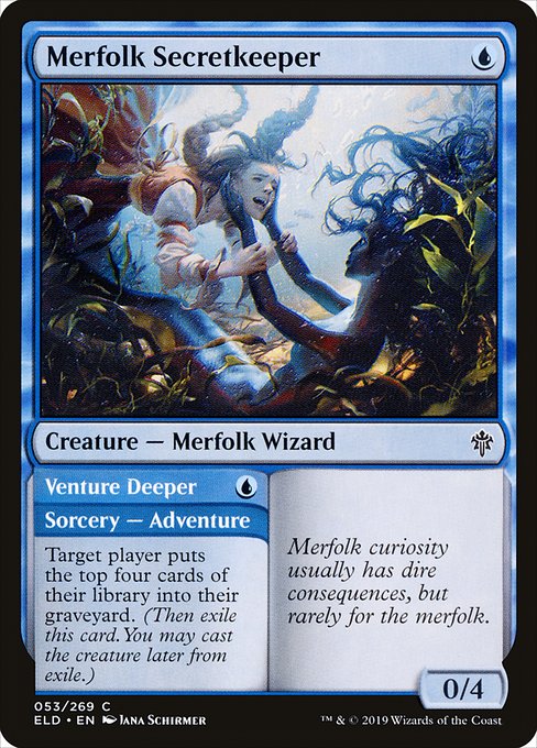 Merfolk Secretkeeper // Venture Deeper from Throne of Eldraine