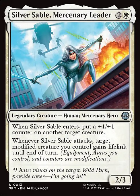 Silver Sable, Mercenary Leader highlighted card art
