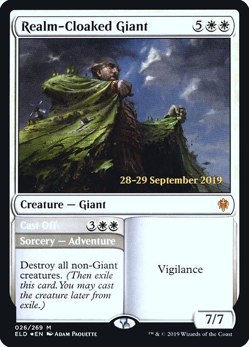 Realm-Cloaked Giant // Cast Off from Throne of Eldraine Promos