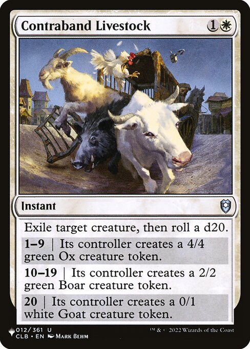 Contraband Livestock highlighted card art