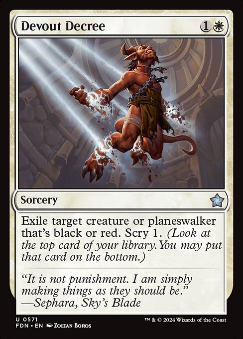 Devout Decree highlighted card art
