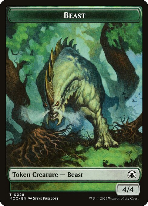 Beast from March of the Machine Commander Tokens