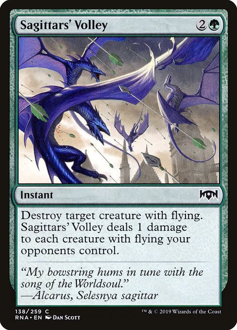 Sagittars' Volley highlighted card art