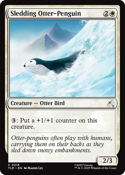 Sledding Otter-Penguin highlighted card art
