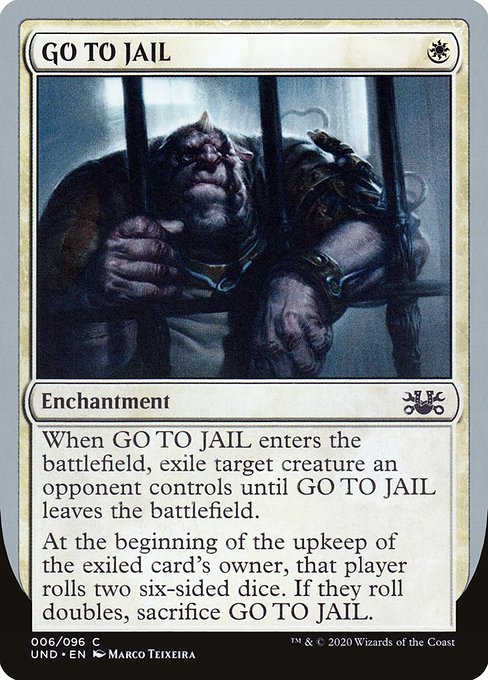 GO TO JAIL highlighted card art
