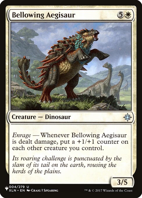 Bellowing Aegisaur highlighted card art