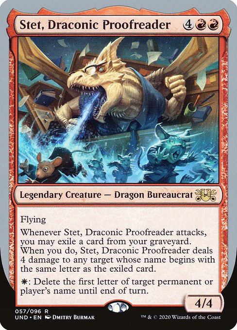 Stet, Draconic Proofreader highlighted card art