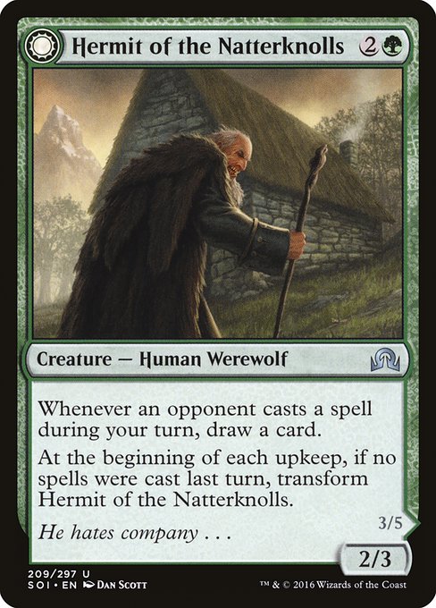 Hermit of the Natterknolls // Lone Wolf of the Natterknolls from Shadows over Innistrad