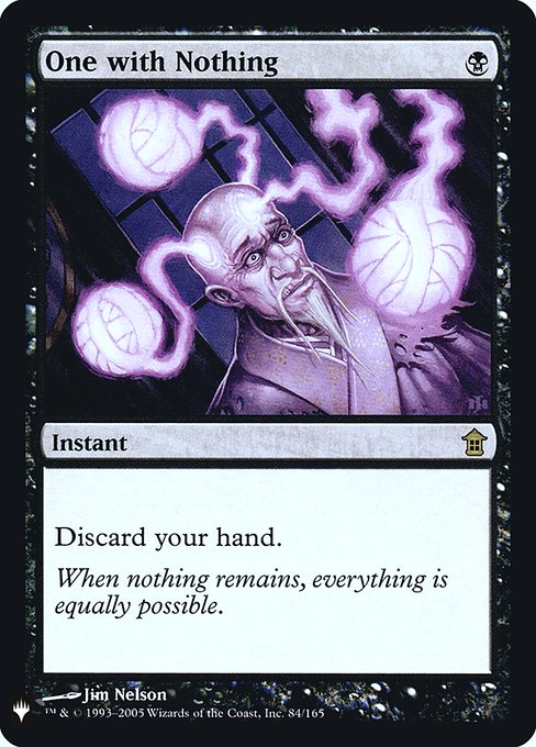 One with Nothing highlighted card art